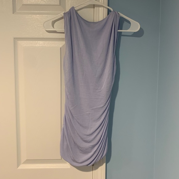 Express Blue Ruched Cowl top - Picture 2 of 5